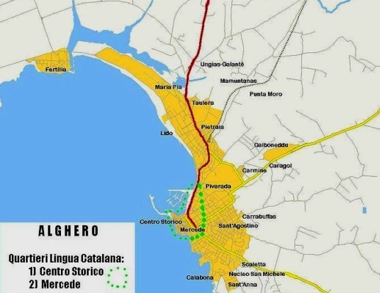 Imagen en Wikipedia - CC BY-SA 3.0 mapa Alguero - Cerdeña